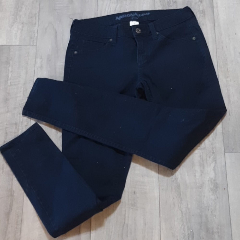 Womens Navy Black pants Arizona Jeans Co b40 dark Wash sz 1